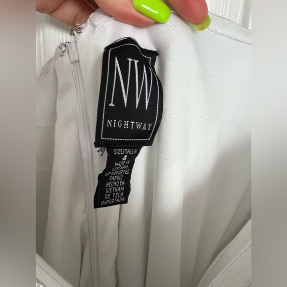 Nightway Long Off-the-Shoulder Metallic Open Leg Maxi Dress - Picture 11 of 14